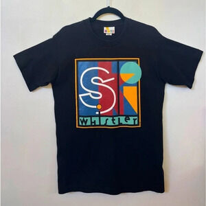 Vintage 80's Sz M Whistler Canada Black VTG Short Sleeve T-Shirt Circular Knit